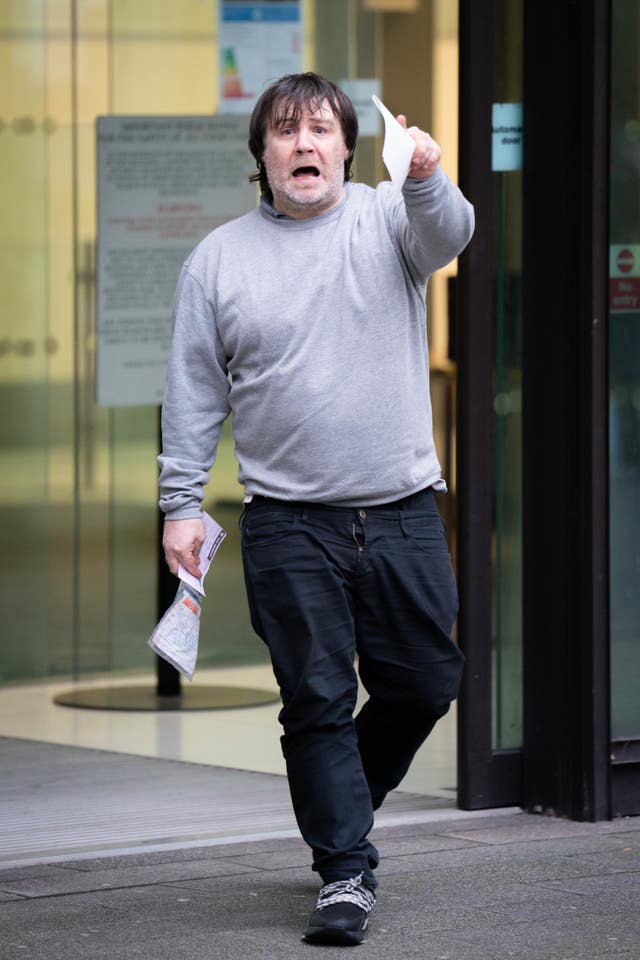 James Phillips, 46, leaving Westminster Magistrates’ Court, north London.