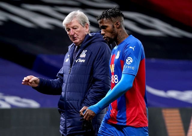 Crystal Palace manager Roy Hodgson was without star forward Wilfried Zaha (