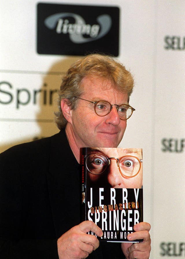 Jerry Springer signed copies of his book Ringmaster in London (