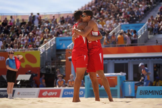 Javier and Joaquin Bello made history for England in the sand (Zac Goodwin/PA)