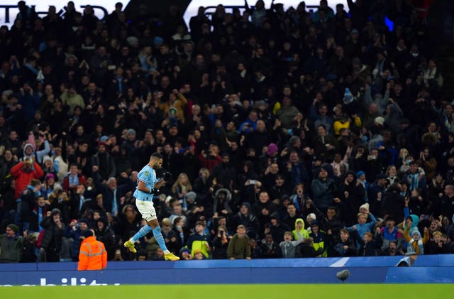 Riyad Mahrez celebrates