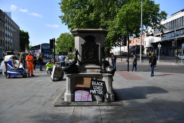 The commission is recommending the Colston plinth remains and is used for temporary art (Ben Birchall/PA)