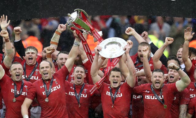 Wales celebrating their success