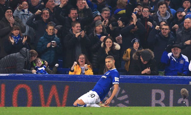 Richarlison celebrates scoring the equaliser