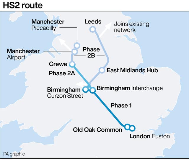 HS2 route graphic
