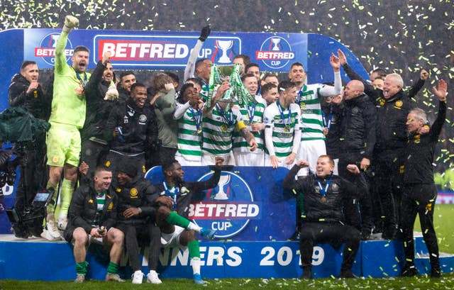 Celtic celebrate their Scottish Cup success