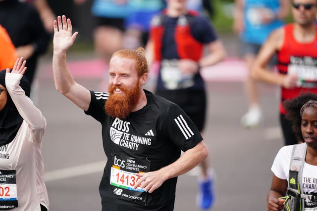 Russ Cook taking part in the TCS London Marathon 2024