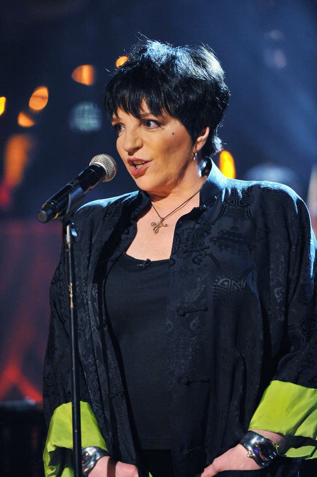 Liza Minnelli in a black outfit