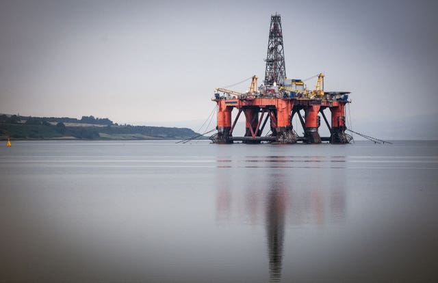 An oil rig anchored in the Cromarty Firth, Invergordon