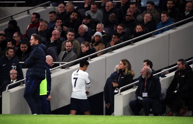 Son Heung-min heads down the tunnel after being sent off