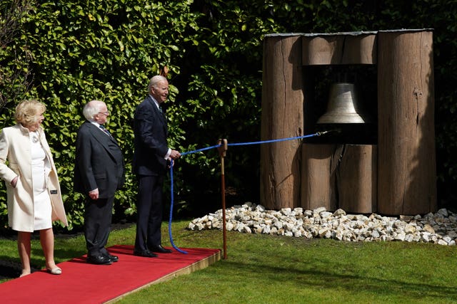 Joe Biden rings peace bell