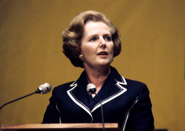 Margaret Thatcher delivers a speech