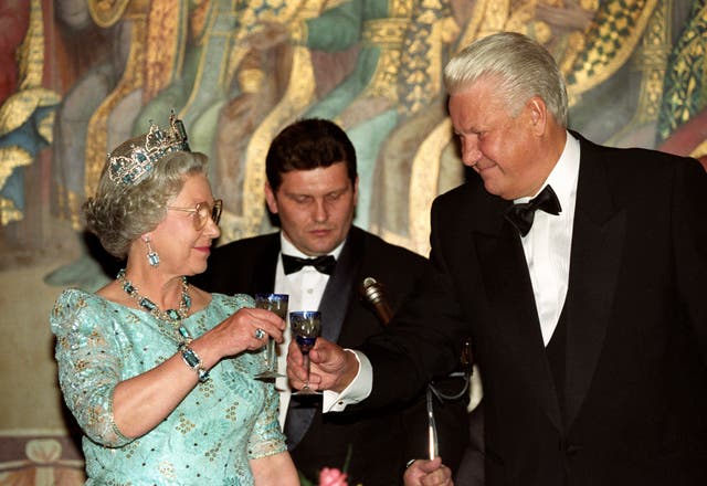 The Queen and Boris Yeltsin