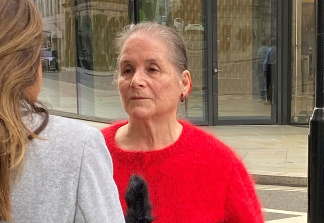 Hillary Collard, mother of Jemma Mitchell, outside the Old Bailey 