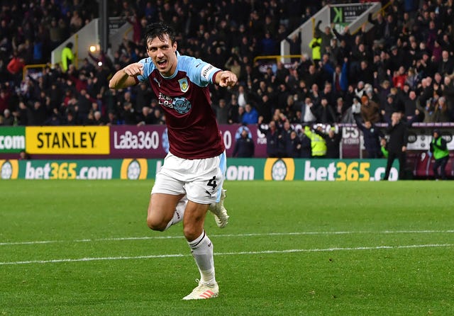 Jack Cork celebrates the Clarets' opener