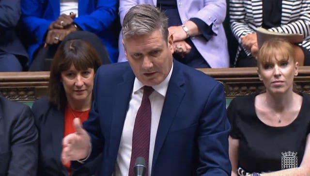 Labour leader Keir Starmer speaks during Prime Minister’s Questions