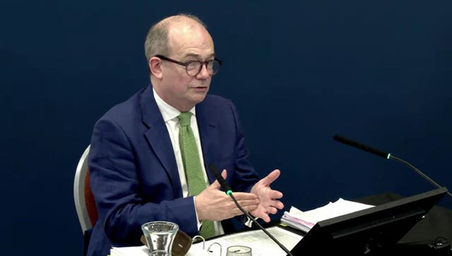 Professor Sir Michael McBride giving evidence to the Covid-19 Inquiry 