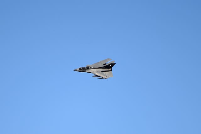 A Tornado aircraft over RAF Marham