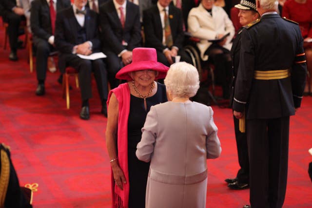 Kate Adie received her CBE from the Queen (Yui Mok/PA Wire)