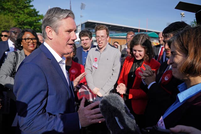 Labour leader Sir Keir Starmer speaks to supporters in Barnet after taking the council from the Tories