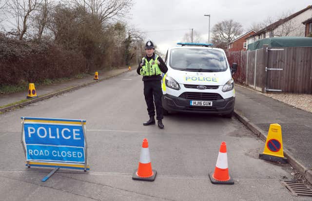 Police cordon in Alderholt (Andrew Matthews/PA)