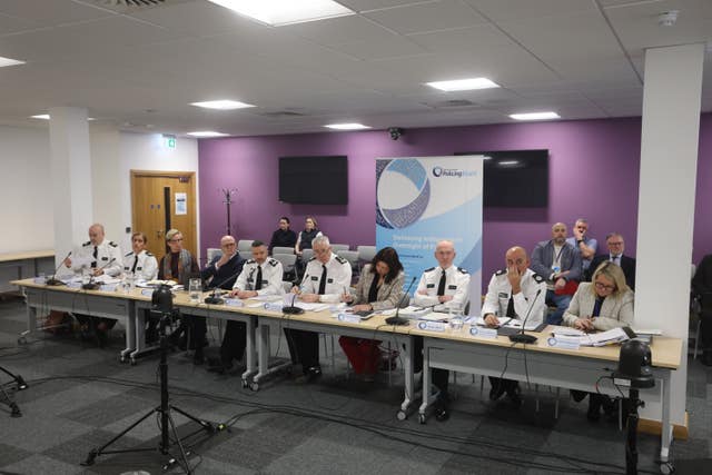 People at the Northern Ireland Policing Board meeting