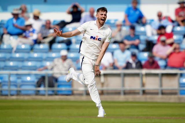 Yorkshire’s Ben Coad bowling