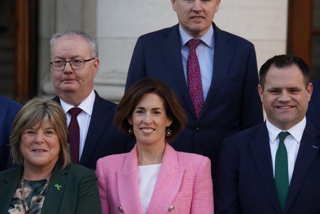Fine Gael’s Hildegarde Naughton (centre) during a photocall with newly appointed Cabinet ministers