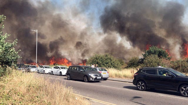 Grass fire near Wanstead Flats