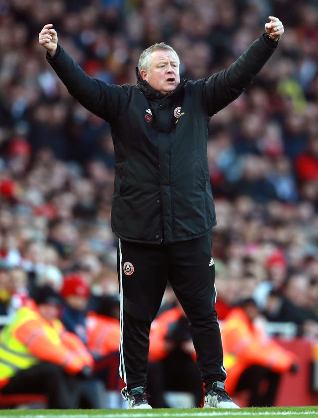 Sheffield United manager Chris Wilder gestures on the touchline 