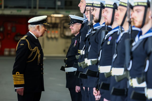 King Charles III visits HMS Prince of Wales