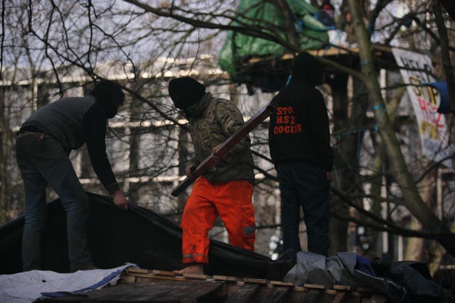 Protesters have built a 100ft tunnel network