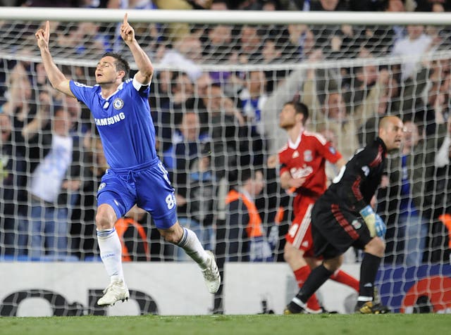 Lampard scored twice in the second leg as Chelsea beat Liverpool in the Champions League quarter-finals in 2009