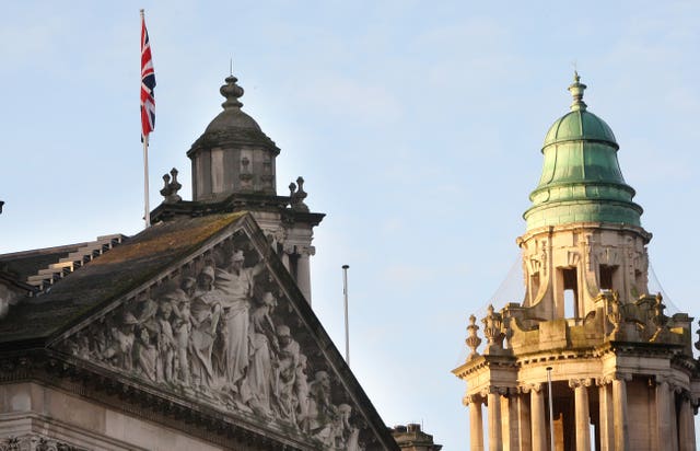The Union flag flying over Belfast City Hall to mark the Duchess of Cambridge’s birthday 