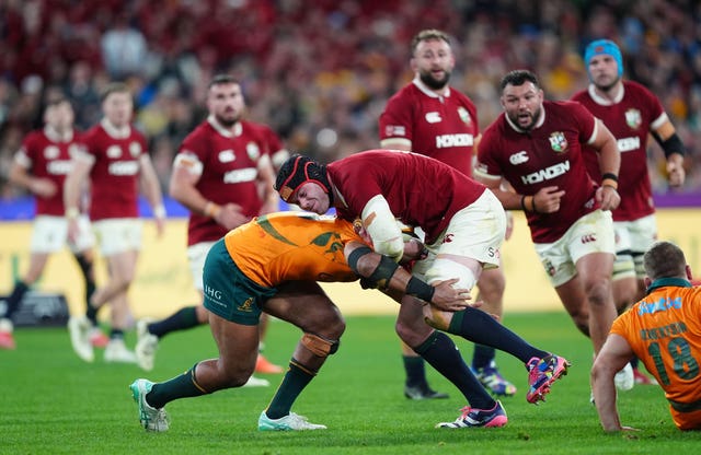 British and Irish Lions' James Ryan after coming off the bench in the second Test in Melbourne