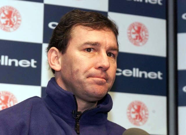 Former Middlesbrough manager Bryan Robson at a press conference