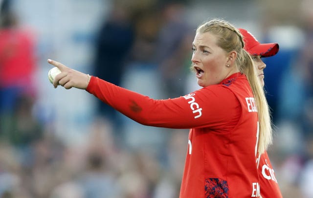 Sophie Ecclestone celebrates a wicket