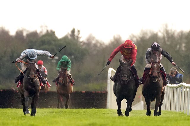 Honeysuckle (left) could only finish third as Teahupoo landed the Bar One Racing Hatton's Grace Hurdle at Fairyhouse