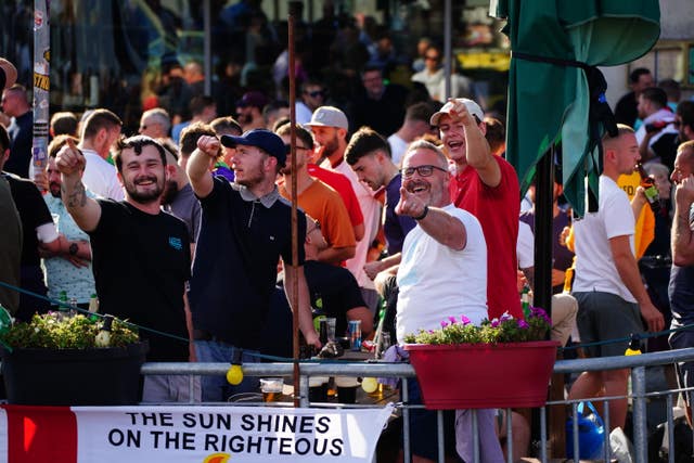 England fans at Murphy’s Irish bar in Berlin on Saturday