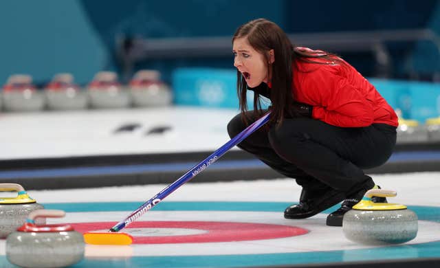 Great Britain’s skip Eve Muirhead during their match with Japan