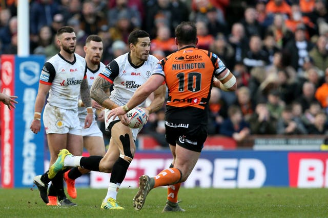 Sonny Bill Williams, centre, in action on his Toronto Wolfpack debut