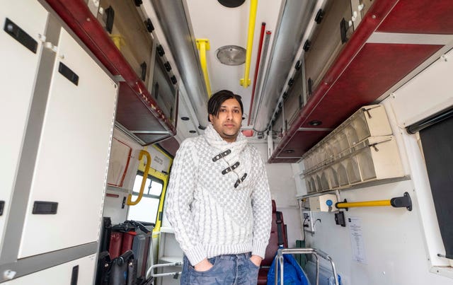 Umran Ali Javaid inside an ambulance