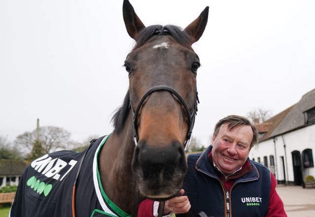 Nicky Henderson with Champion Hurdle favourite Constitution Hill 