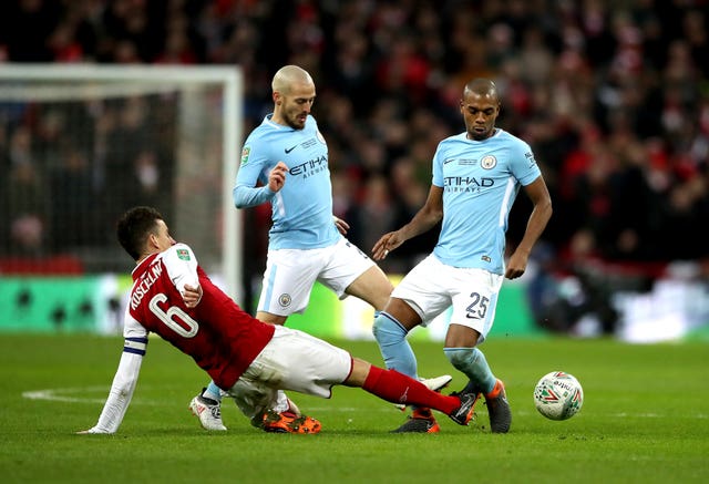 Fernandinho and David Silva