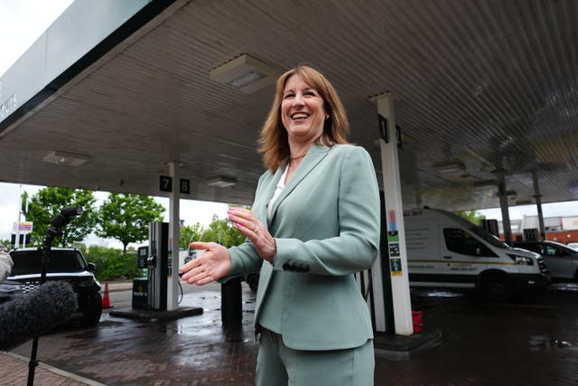 Chancellor Rachel Reeves during a visit to a petrol station in Leeds