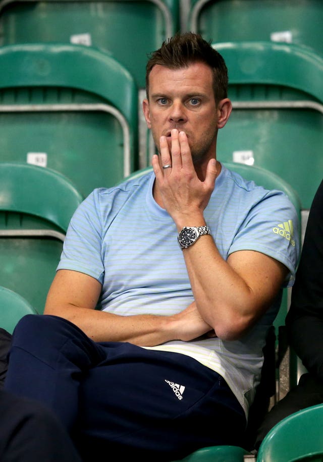 Davis Cup captain Leon Smith was among the crowd watching Dan Evans