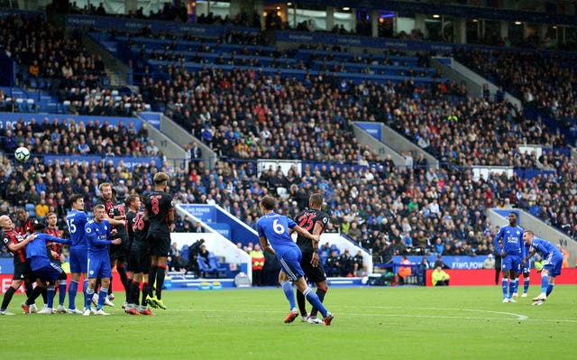 James Maddison scores to put Leicester ahead