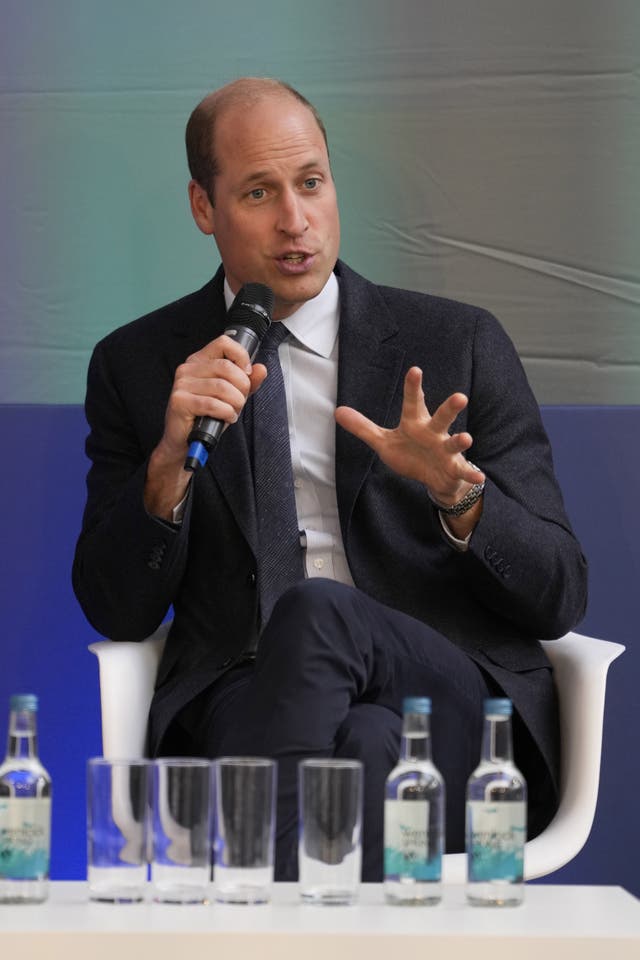 The Prince of Wales speaks during a panel discussion 