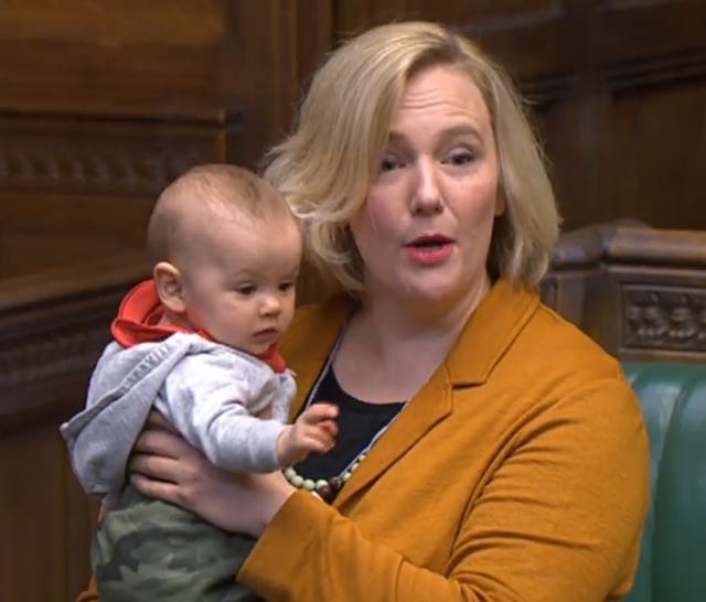 Ms Creasy had brought her infant daughter to the Commons for other debates