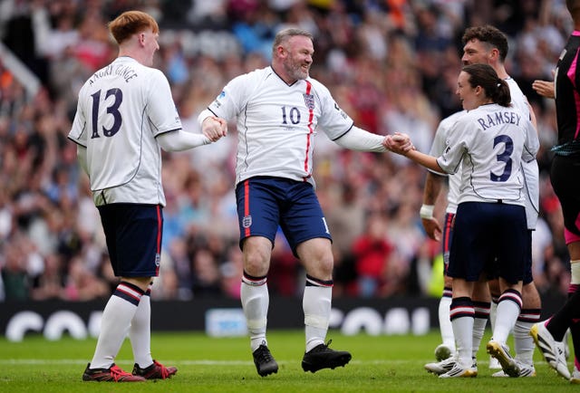 Wayne Rooney playing in Soccer Aid